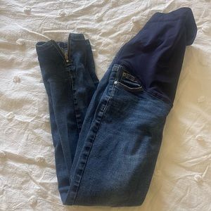 Pink Blush Full Panel Maternity Jeans w/ ankle zipper